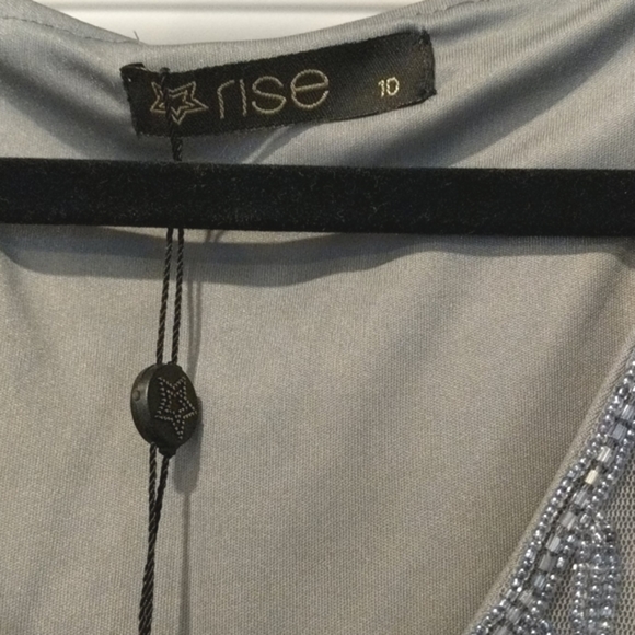 Grey Beaded Shift Dress - Picture 4 of 5